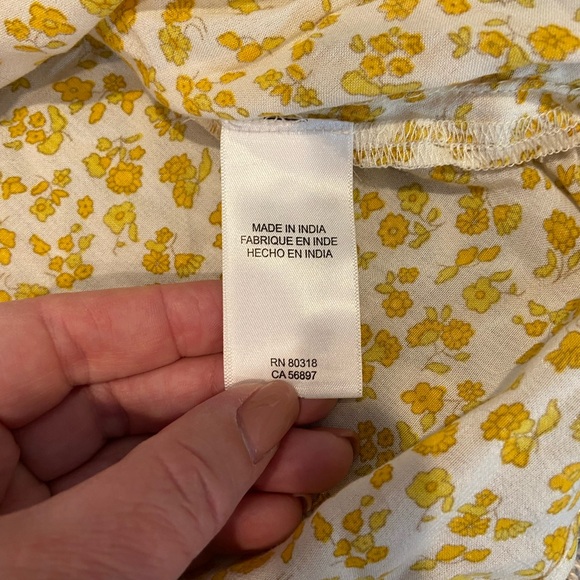 Lucky Brand Tulip Sleeve Yellow Flower Blouse Small - Picture 14 of 14